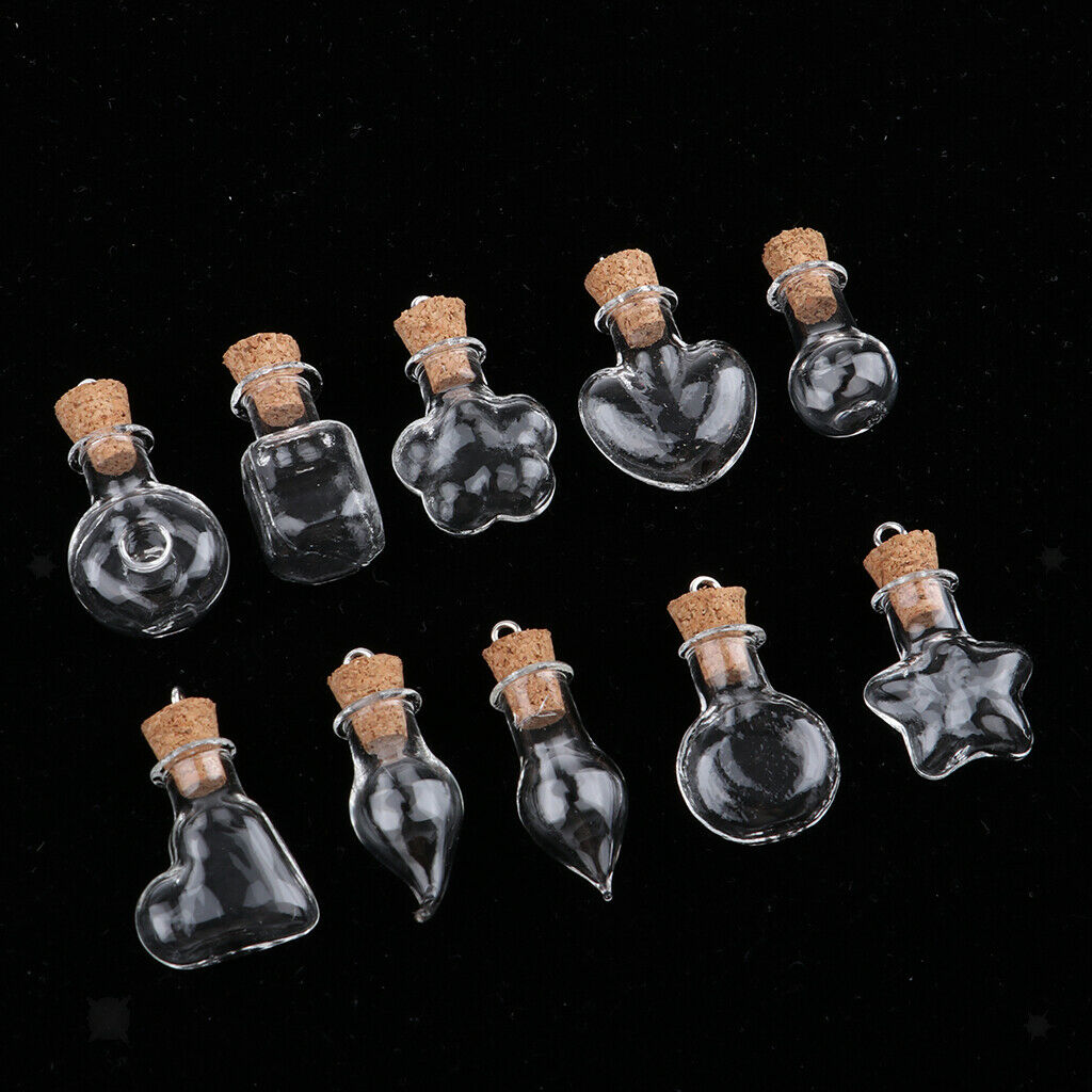 10pcs Clear Empty Glass Bottle Pendant Wish Bottles With Cork Bottles 2 #