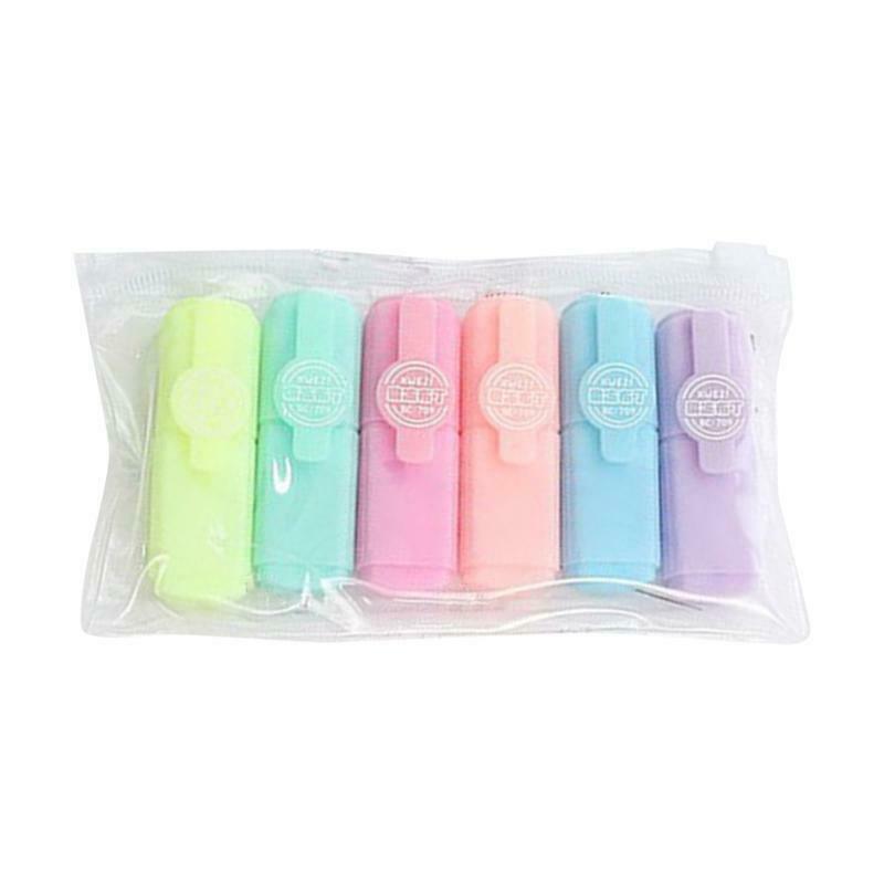 6pcs Mini Colorful Highlighters Promotional Art Markers Fluorescent Pen