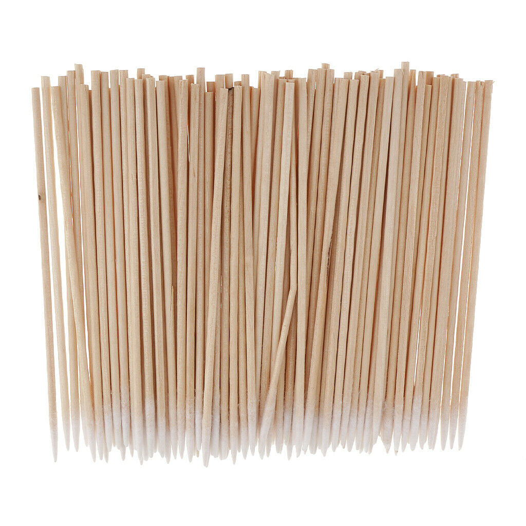 100x 4'' Pointed Makeup  Cotton Swab Precision Microblading Cotton Bud