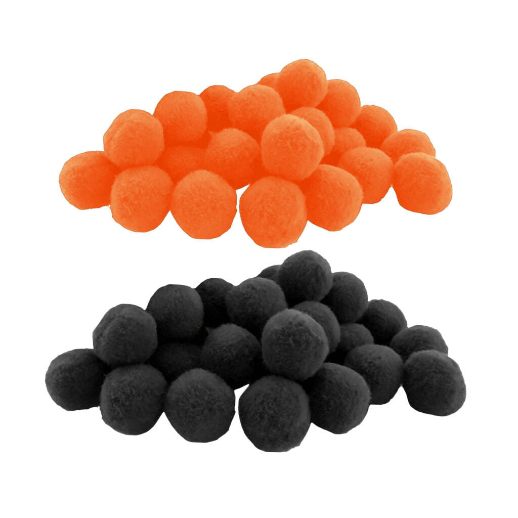 200 Pcs Craft Pom Poms DIY Accessories Mini Craft Decoration Black & Orange