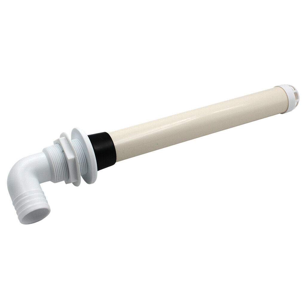 Custom Plastic 1 1/2" 90 Degree Marine Thru Hull with Boat Overflow Tube