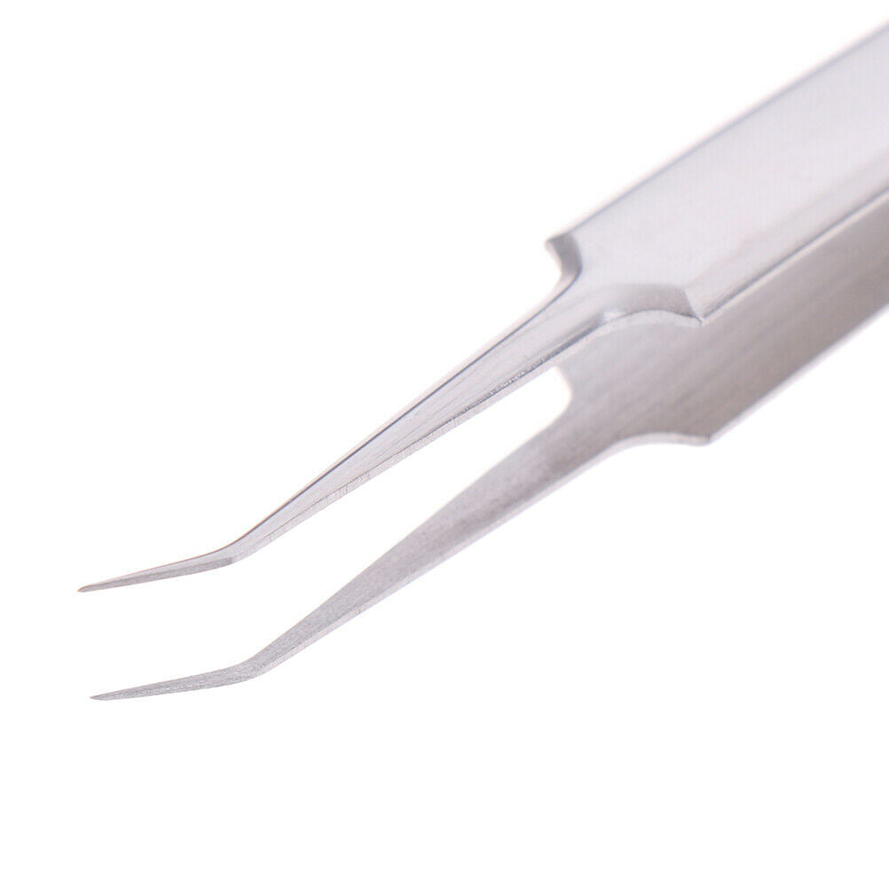 3PCS Precision Tweezers Stainless Steel Curved Fine Tip acne Tweezers Pli Rf