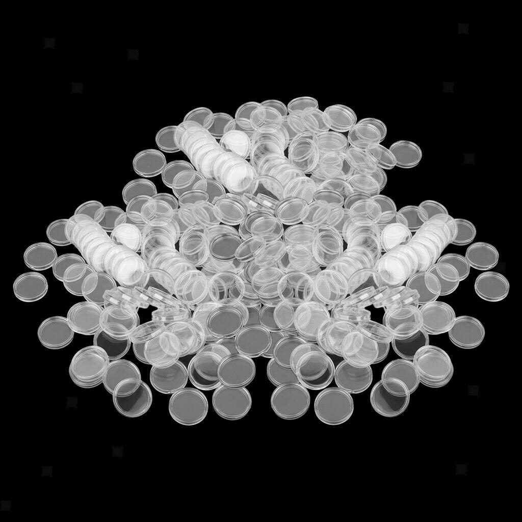 300 Pieces Coin Capsules Round Clear Coin Holder Container Coin Collecting