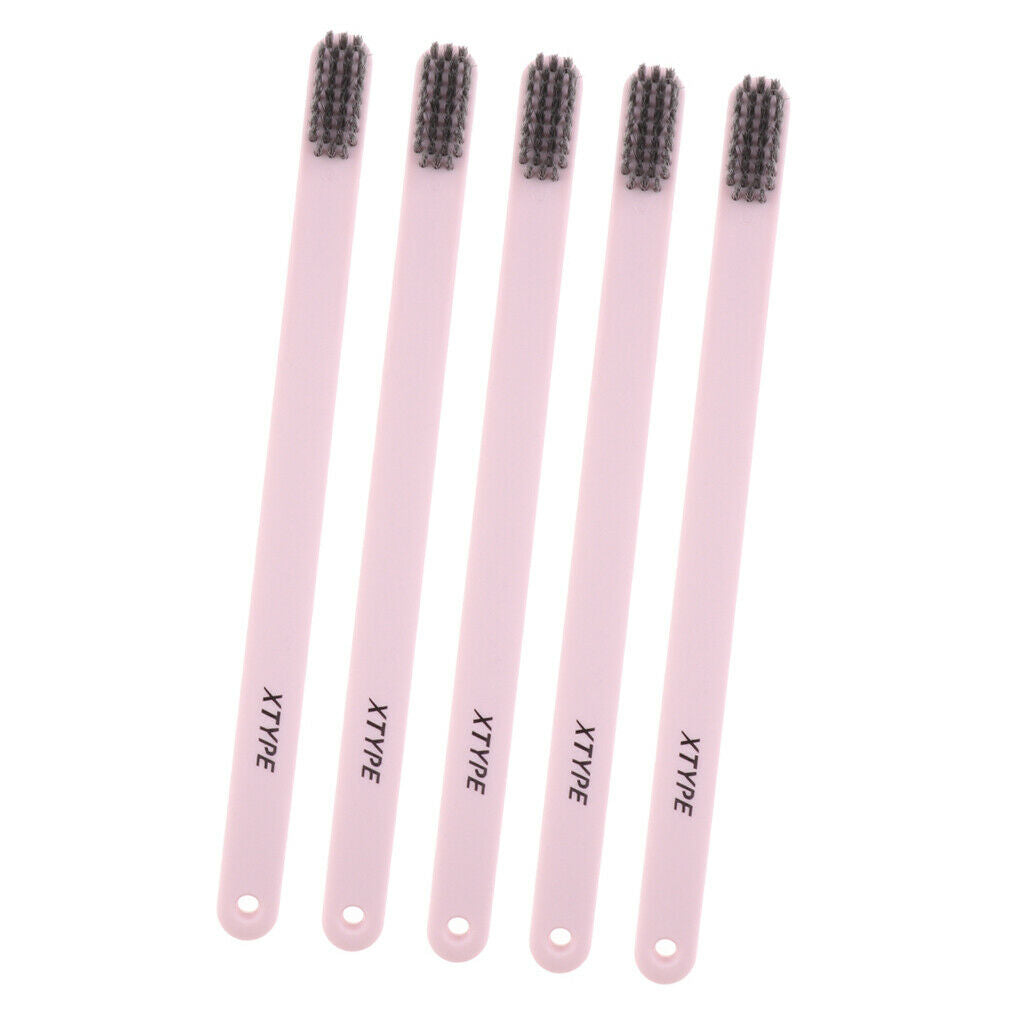 5pcs Adults Soft-bristle Toothbrush Couples Travel Tooth Brushes Pink