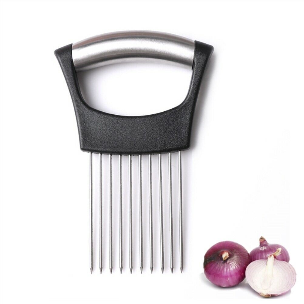 Stainless Onion Holder Onion Cutting Tool Vegetables Slicer Cutting Aid Holder