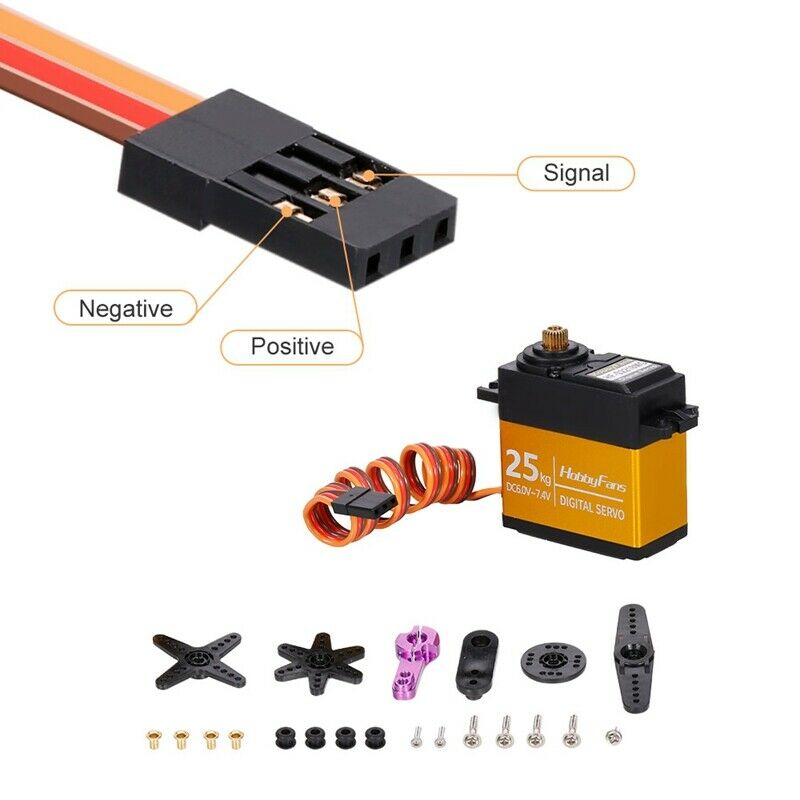 25KG Metal Gear CNC Waterproof Stee Gear Set Arm High Torque for 1/10 1/8 RC CM1