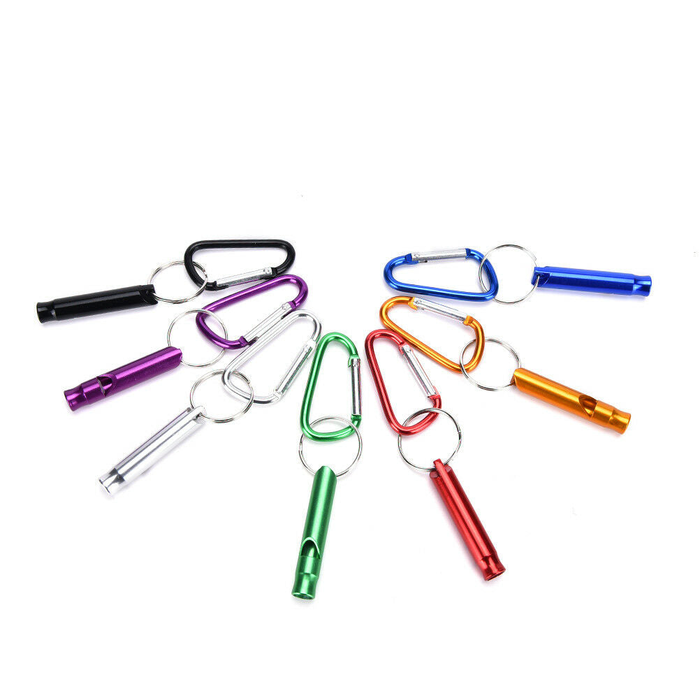 Outdoor Aluminum Alloy Emergency Survival Whistle Keychain Camping Hiking .l8
