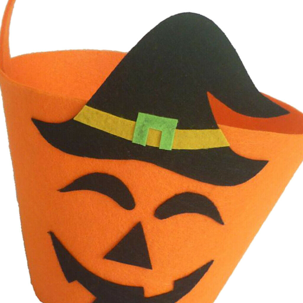 Halloween Candy Buckets Baskets Totes Gift Bags Trick or Treat Bags orange