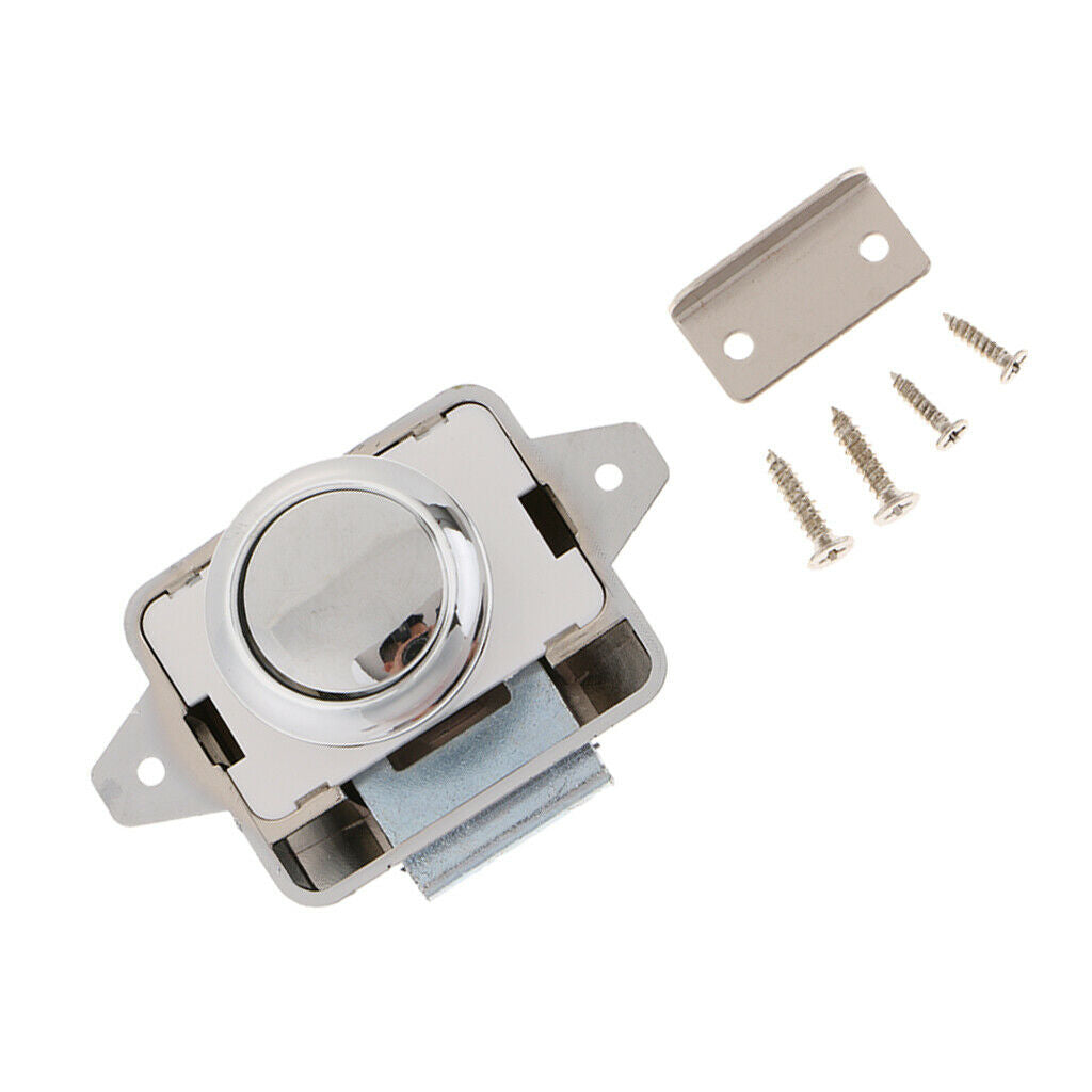 Button Lock Latch Knob RV Motorhome Drawer Cupboard Cabinet Alloy Plated