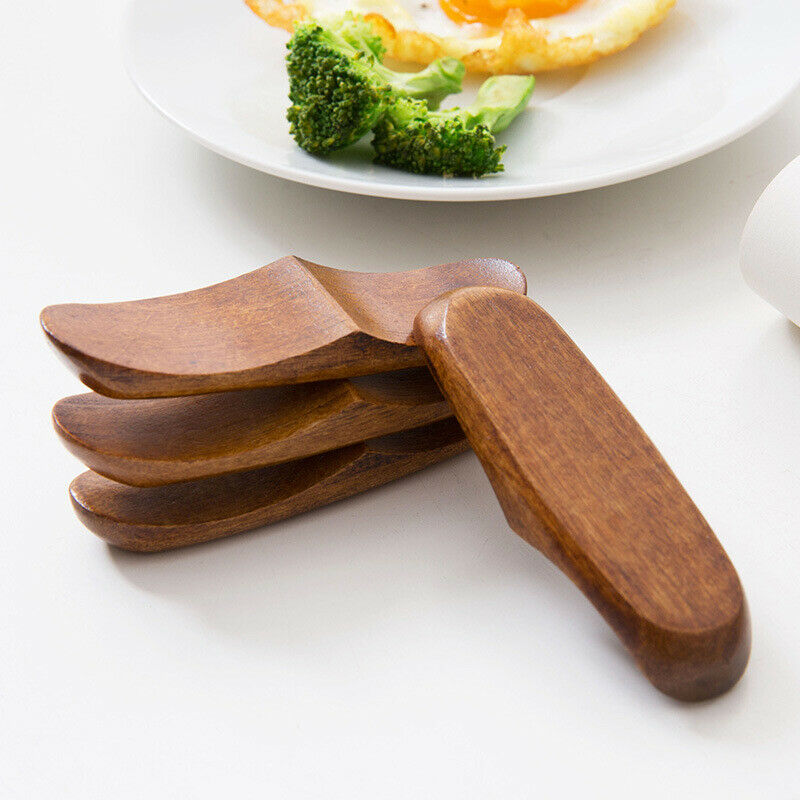 2Pcs Japanese Wooden Chopstick Holder Spoon Tray Rack Stand Tableware Kitchen