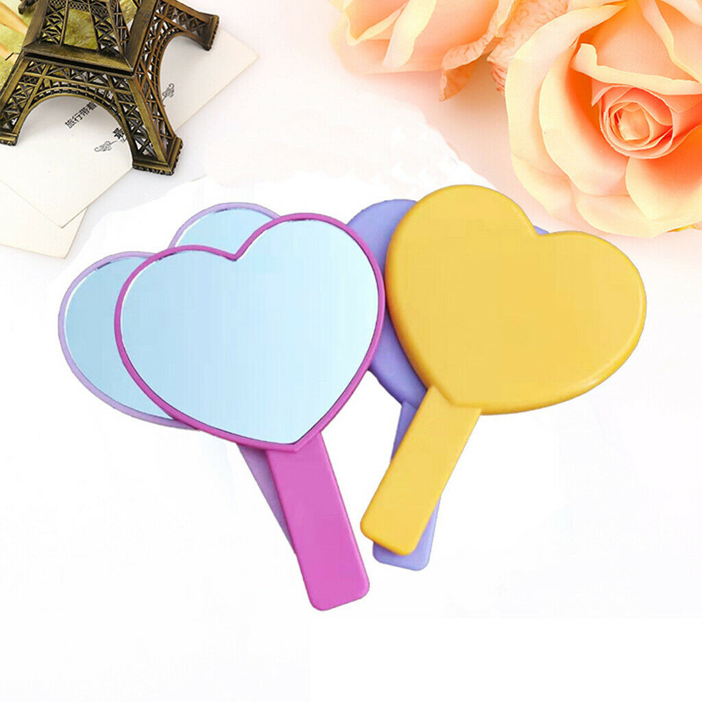 Cute Heart Shaped Mirror Beauty Single Side Look Adorable Design Yellow