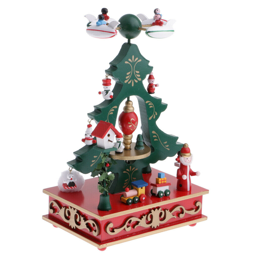 Clockwork Christmas Tree Music Box Wind Up Xmas Ornaments Gift Decoration