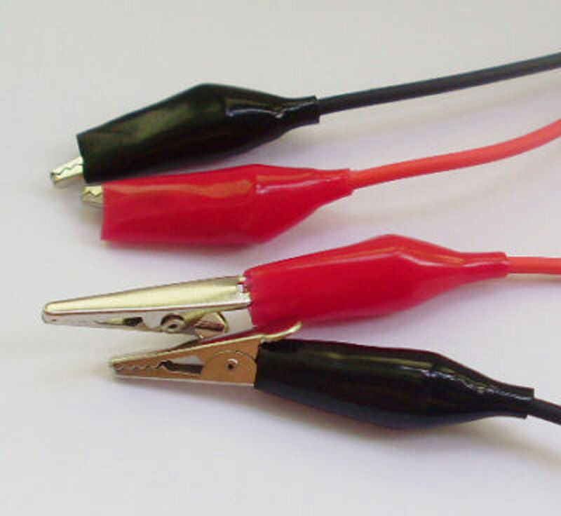 10pcs Alligator Test Clip line RED+BLACK 46cm(18" )