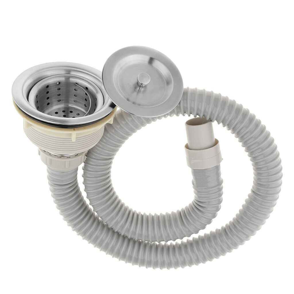 Removable Shampoo Bowl Strainer with 100cm Flexible Plastic Pipe Drain Hose