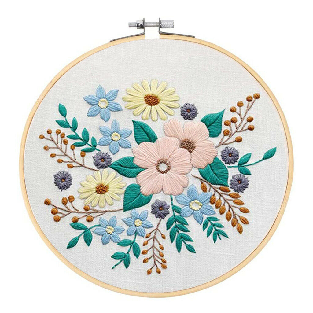 DIY Cross Stitch Starter Kit Handcraft Embroidery Needle Thread Hoop Frame Cloth