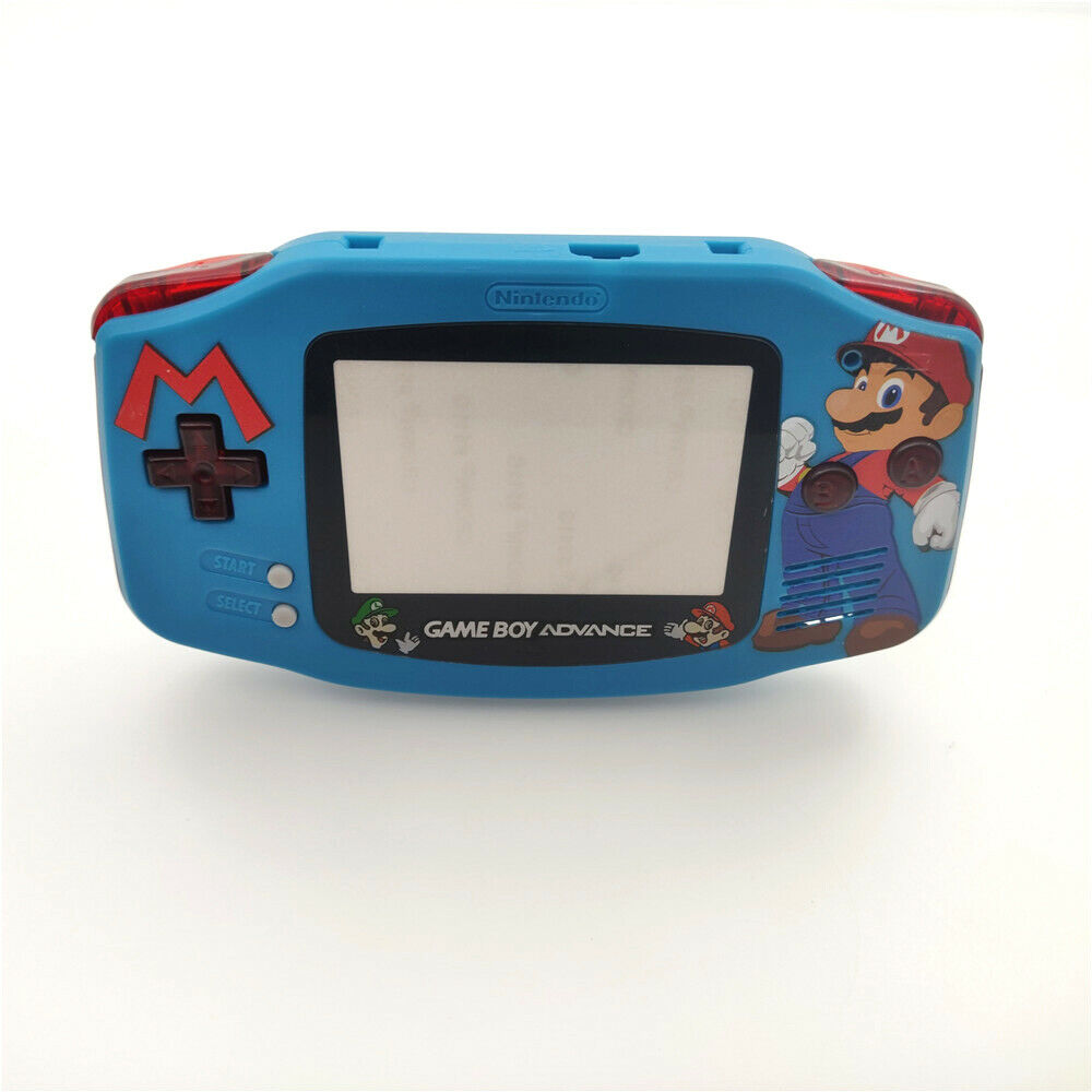 Blue Super Mari o Housing casing Cover Kits For Nintendo Game Boy Advance GBA