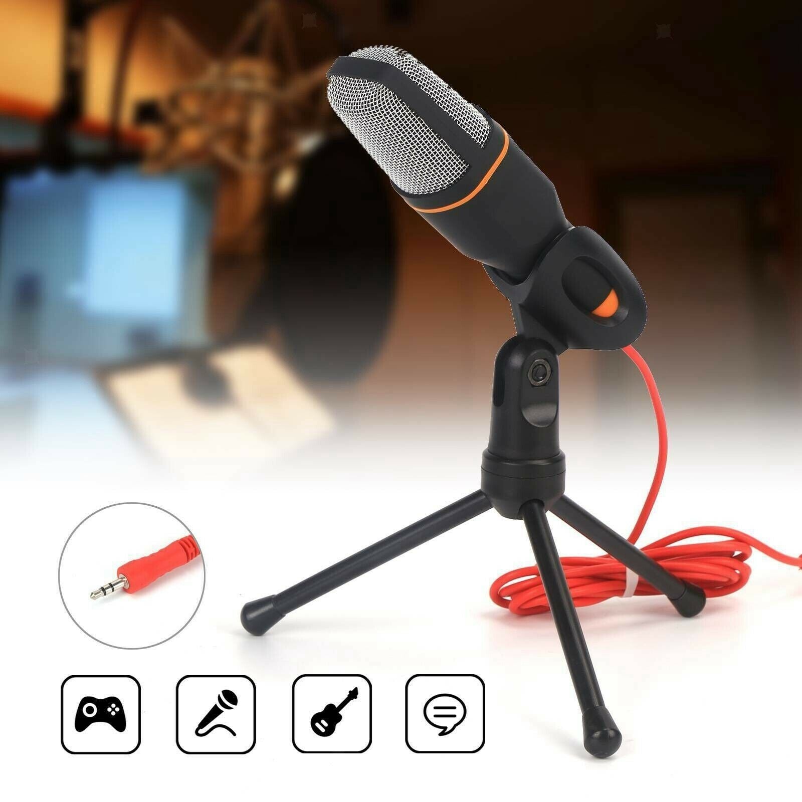 Audio Condenser Noise Cancelling Microphone for Computer Studio Recording