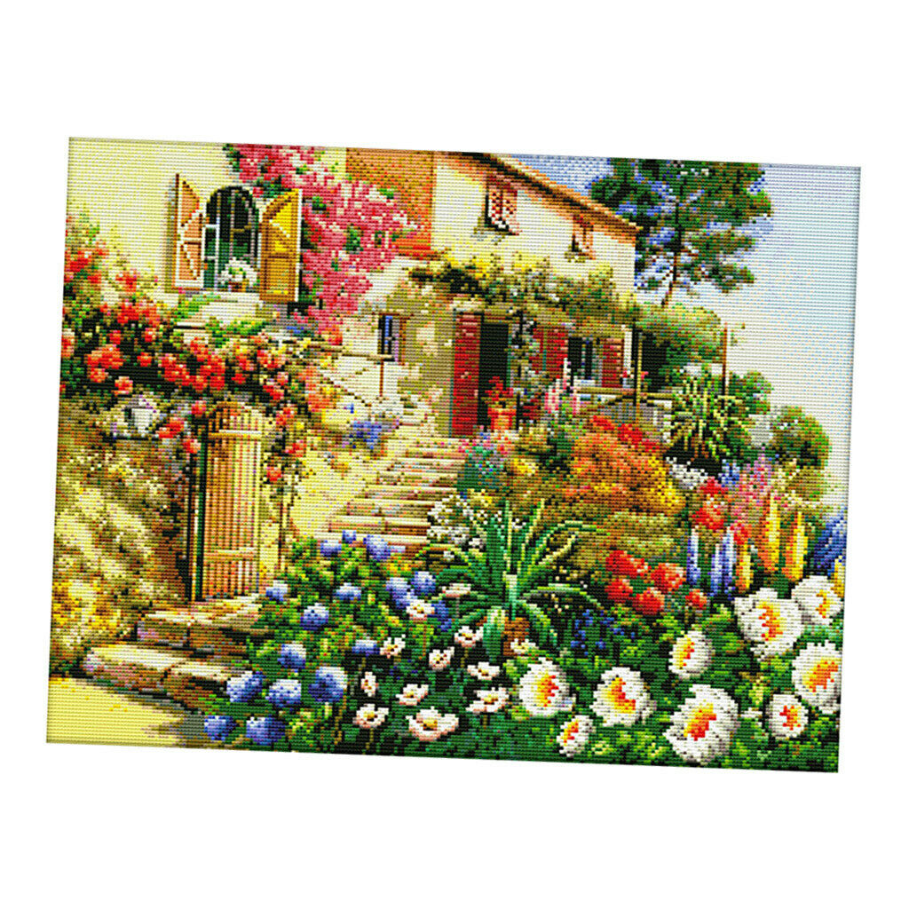 Cross Stitch Kit Embroidery Pattern Garden Villa Picture Embroidery Set
