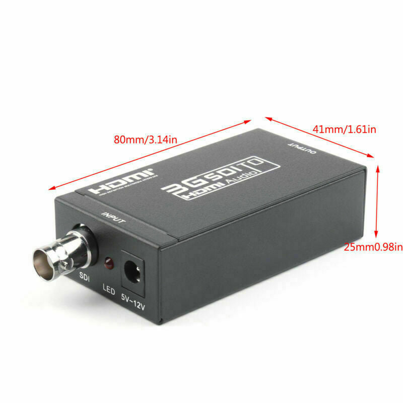3G SDI To HDM 1080P HD Video Audio Converter BNC Coaxial Cable US Plug Power CN