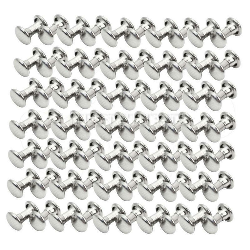 6x6mm Double Cap Rivet Tubular Metal Leather Craft Repairs Studs 100pcs