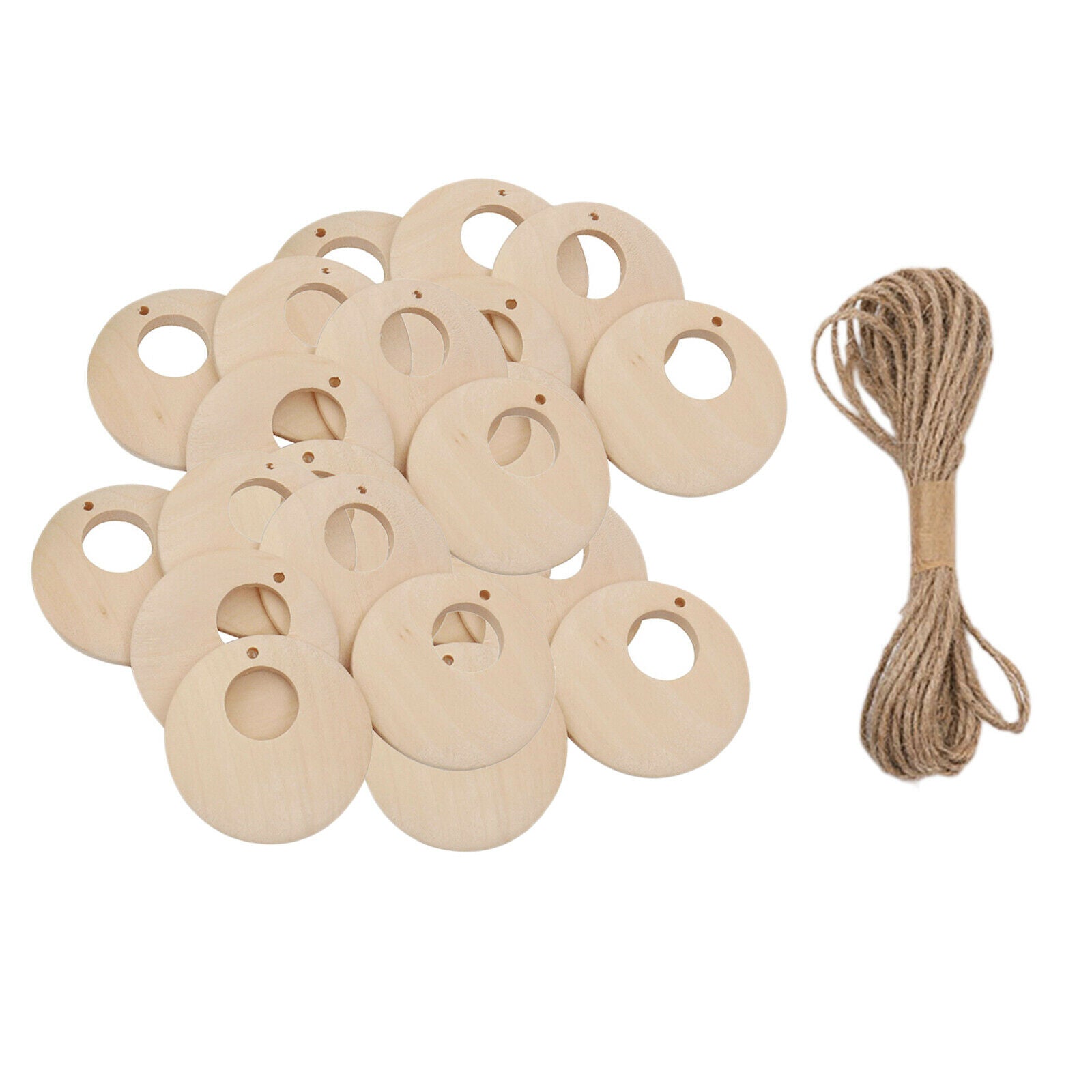 81pcs Wooden Christmas Tree Hanging String Ornaments Decor Art Craft Gift