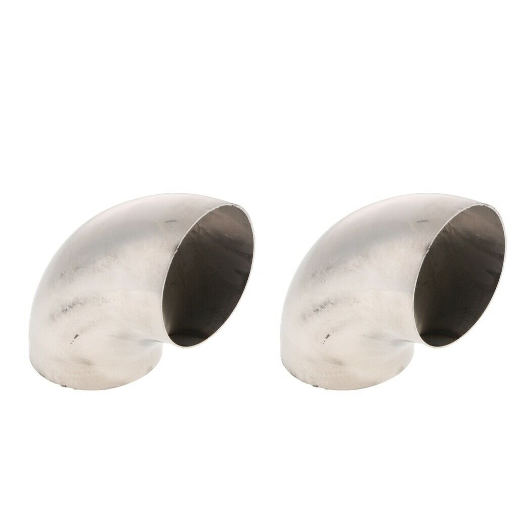 2pcs Car / Auto 201 Stainless Steel 90degree Bend 63mm Elbow Exhaust