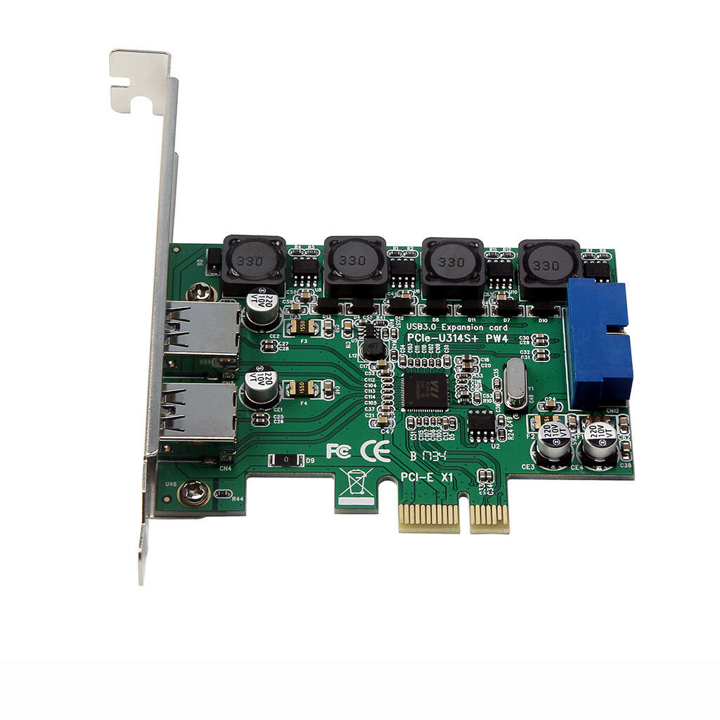2 USB 3.0 + 19pin USB Header PCI-e Card PCI Express to Dual USB 3.0 Adapter