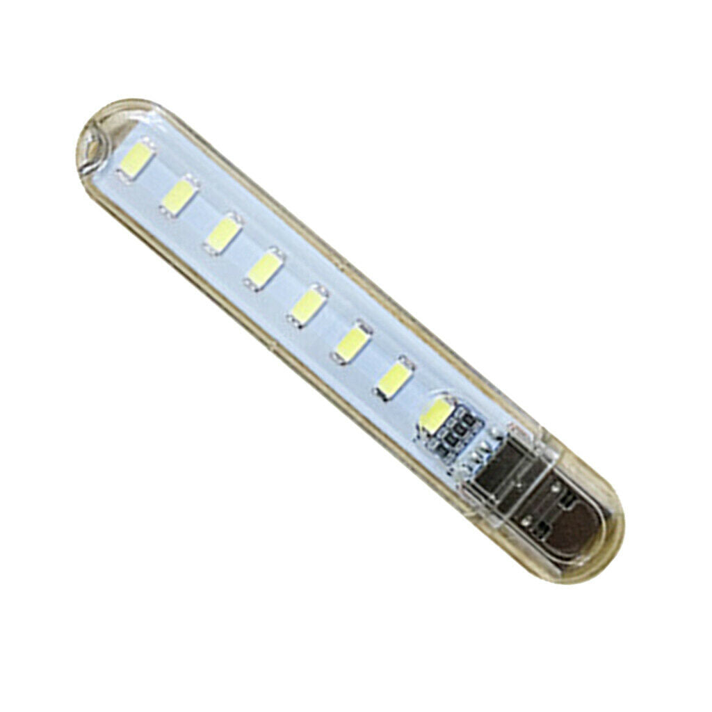 Mini Pocket USB LED Night Light 8 LEDs 5V Bulb Lamp for Reading White