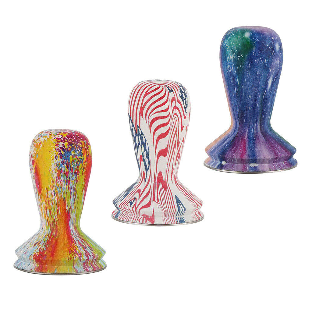 Stainless Steel Coffee Tamper Machine Espresso Press Flat Base Colorful