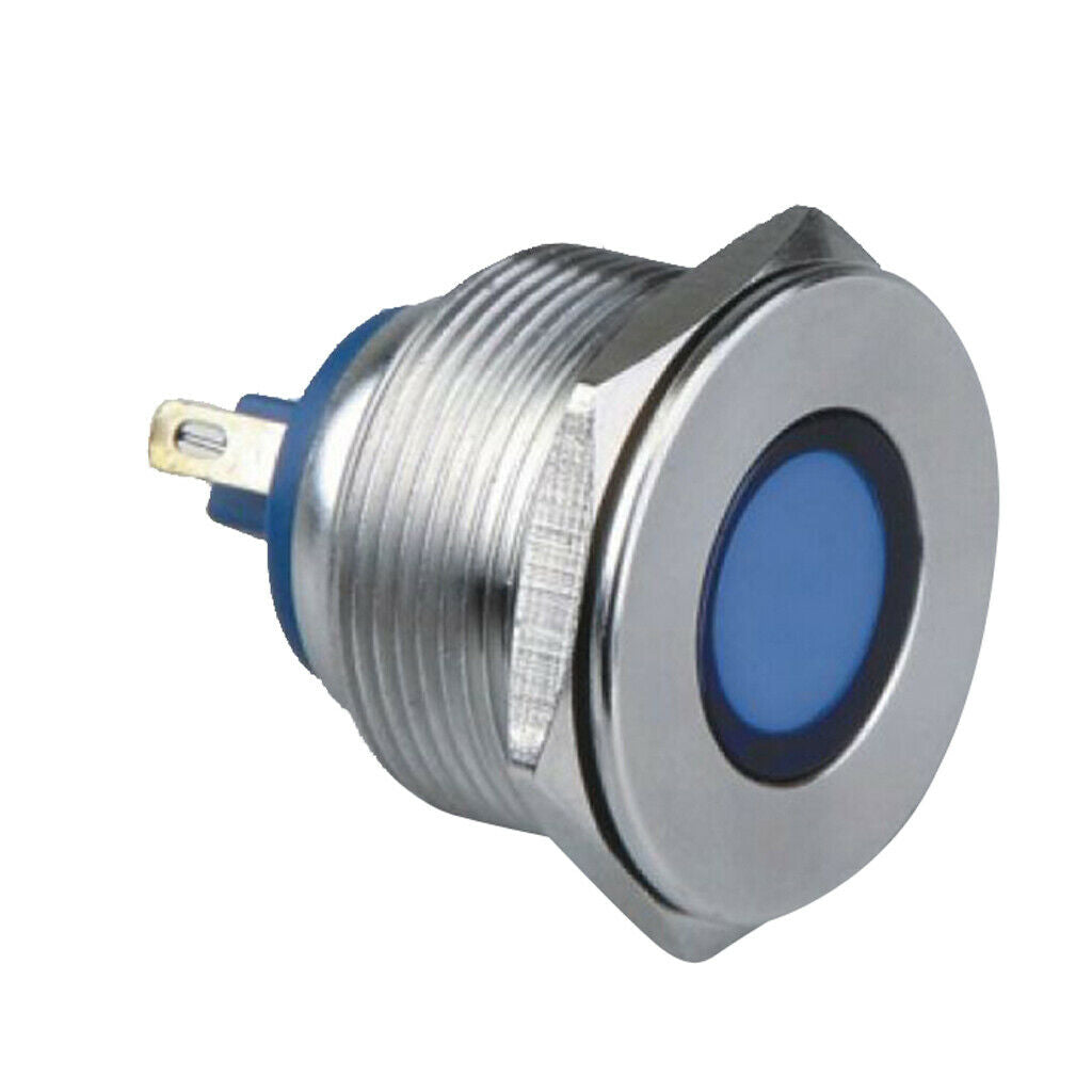 28mm 12V Blue LED IP67 Metal Dash Signal Indicator Light IB28B-FY-D