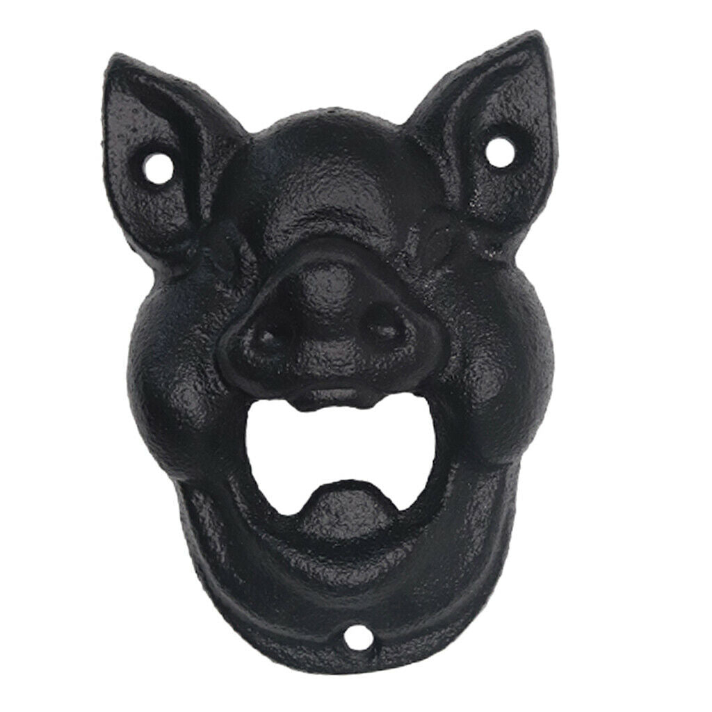 2Pc Home Cool Iron Retro Animal Pig Wall Beer Soda Soft Drink Bottle Opener