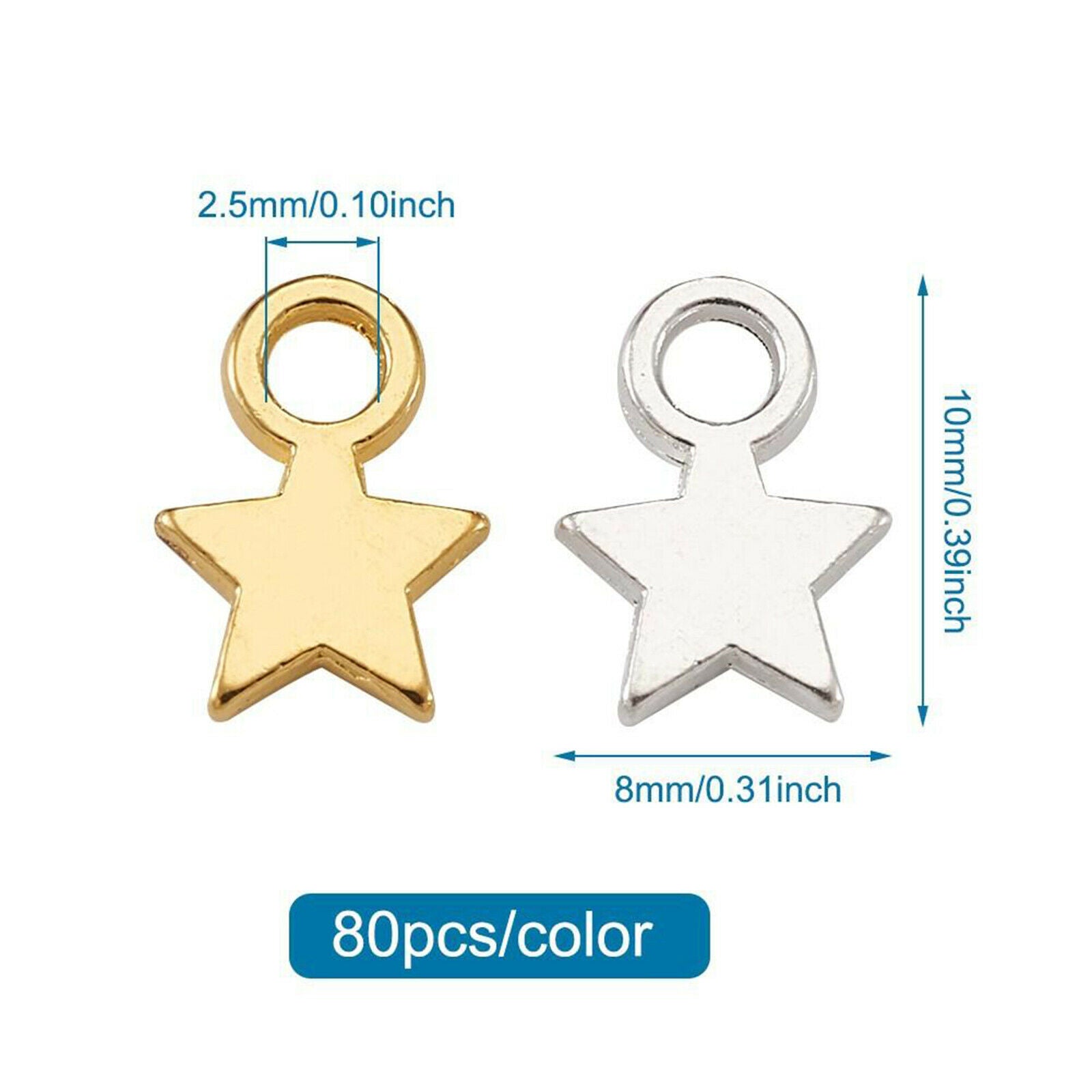160x Zinc Alloy Mixed Star Pendant Charms DIY Jewelry Necklace Making Crafts