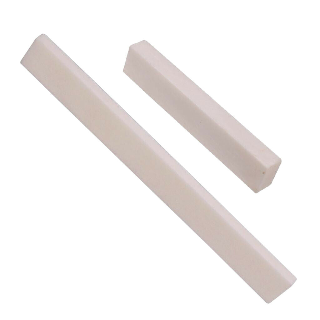 Set of 2 Blank Nut Birdge Saddle for Electric String Instrument Accessory