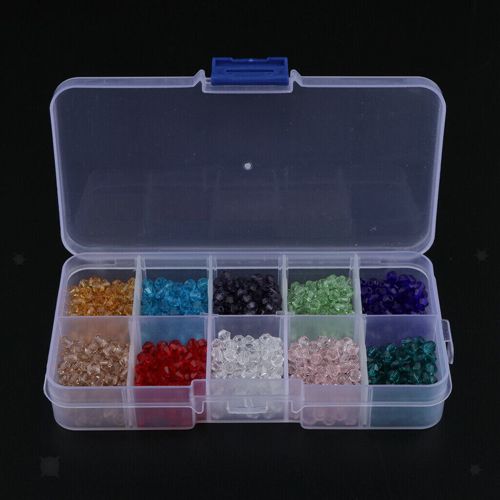 Clear Glass Beads Craft Loose Beads Charms with Box for DIY Spacer Beads