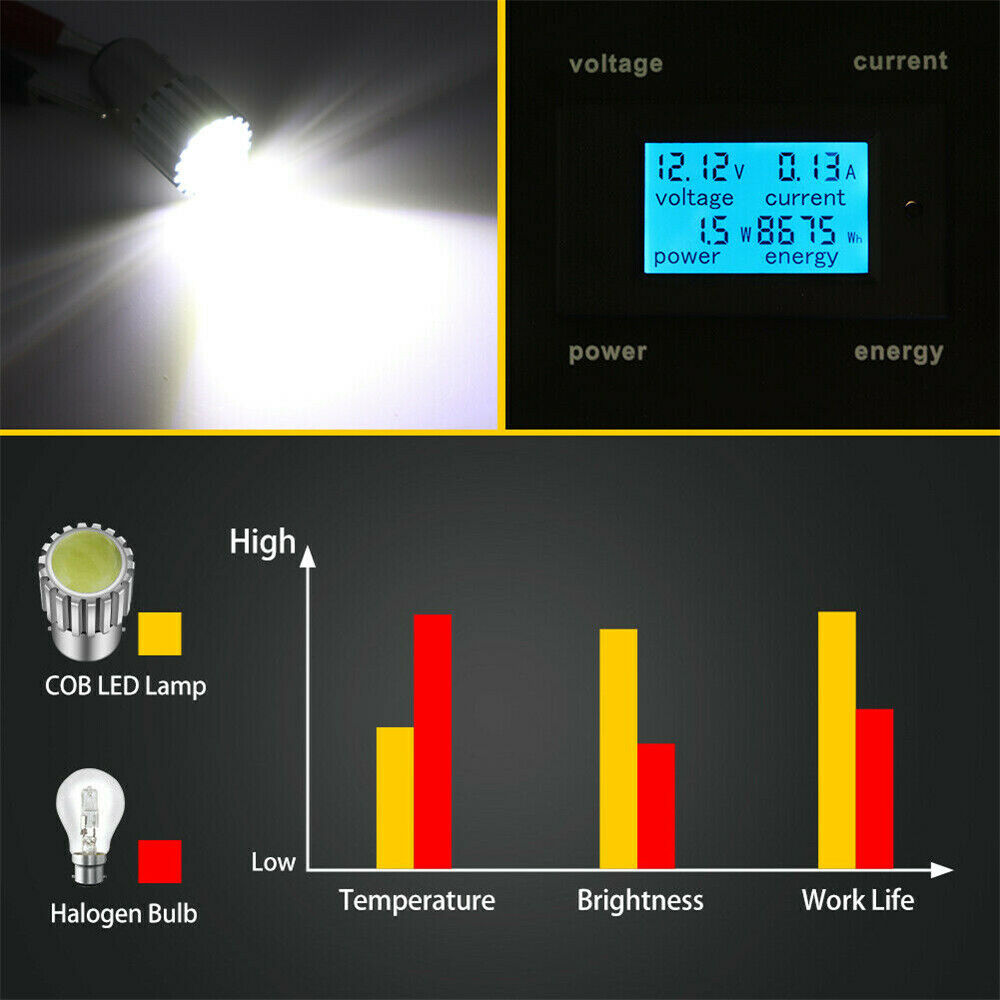 2x Bright White Canbus LED Bulb For Car Backup Tail Brake Reverse Light 6000K