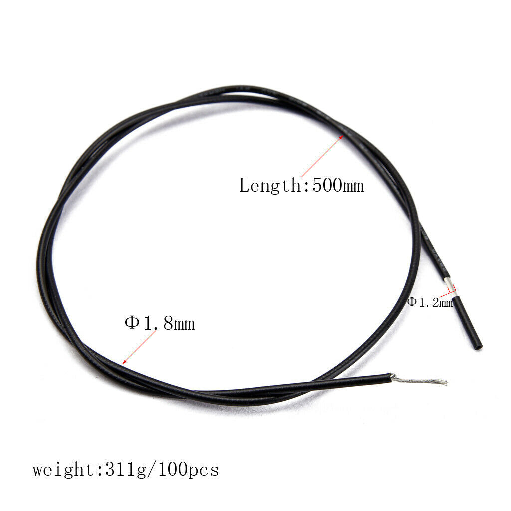 100 Pieces Shielded Circuit Wire Single Conductor for Guitar Parts Black