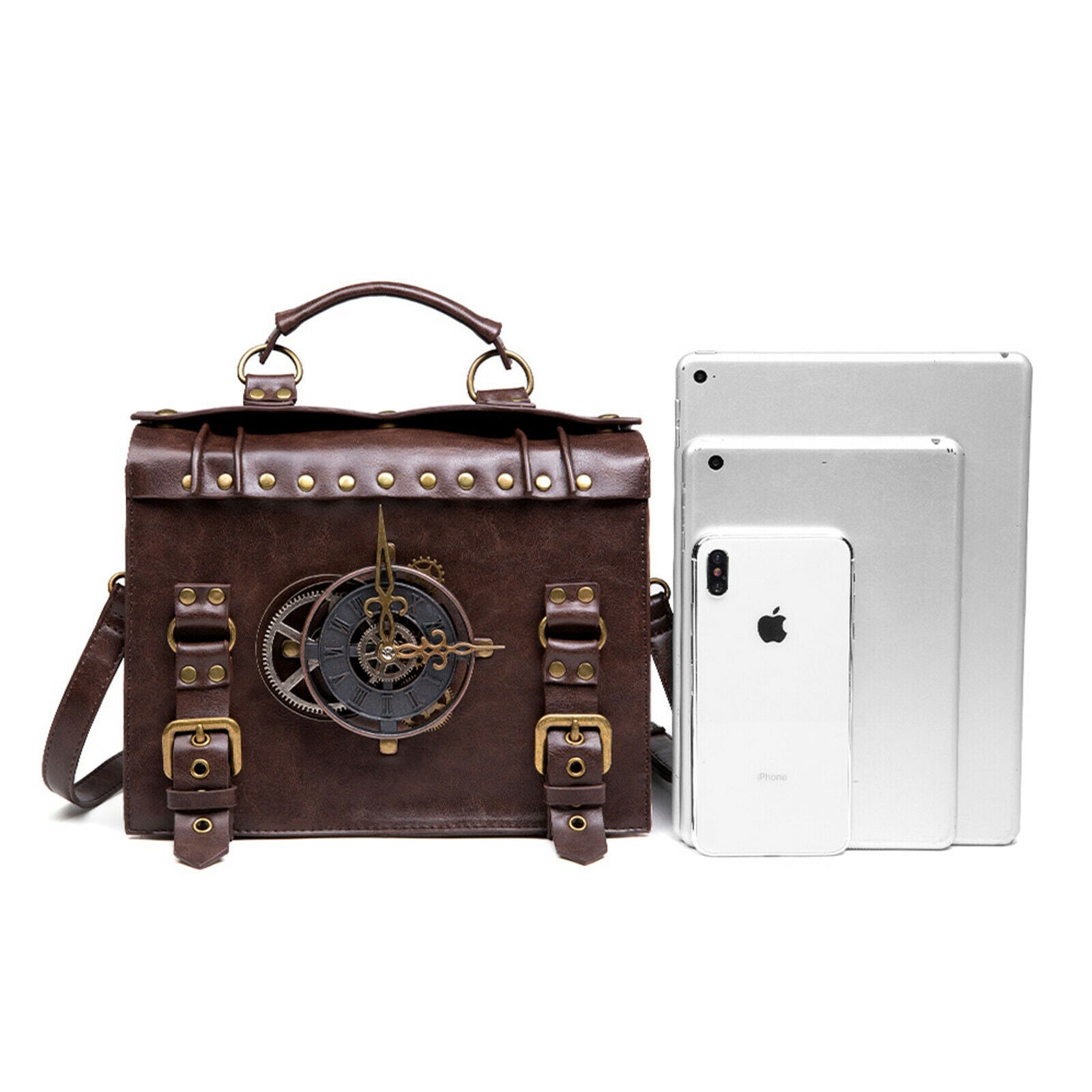 Womens Steampunk Gothic Bags Hip Crossbody Shoulder Handbag Rock Faux Leather