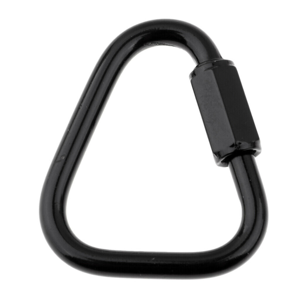 2X Triangle Stainless Steel Carabiner Outdoor Camping Keychain Quick Link  5mm