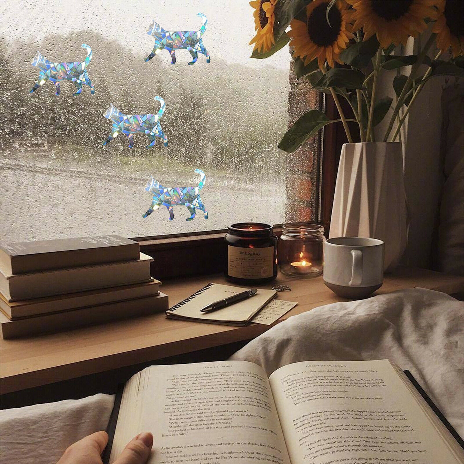 Window Stickers Film Prism Static Cling for Bird Strikes Home Ornaments Cat