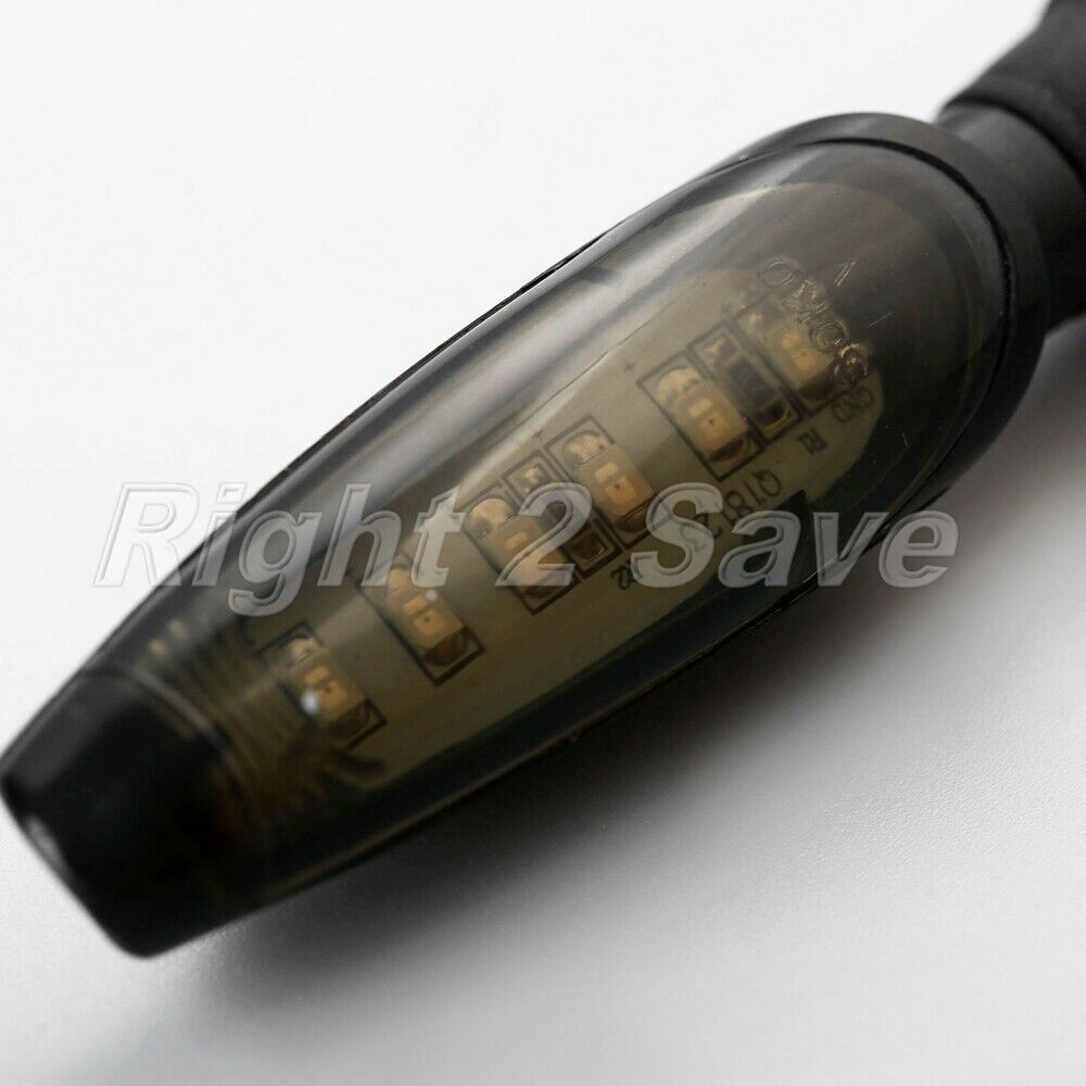 10mm 12V Motorcycle Yellow LED Clear Lens Turn Signal Indicator Sidemarker Light