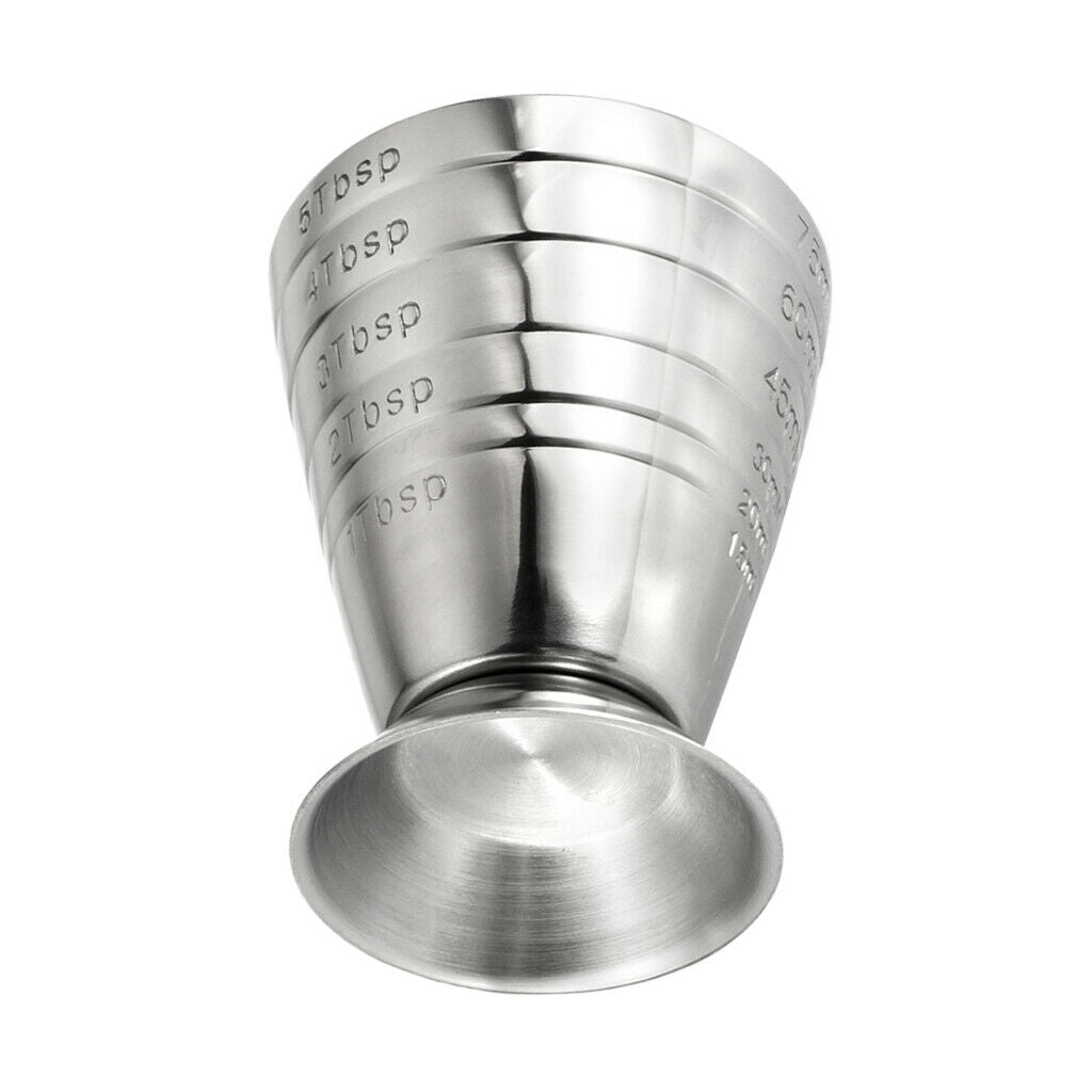 2-Pack Dual Measure Cup Stainless Steel Dual Spirit Measure Cup 75ml for Bar
