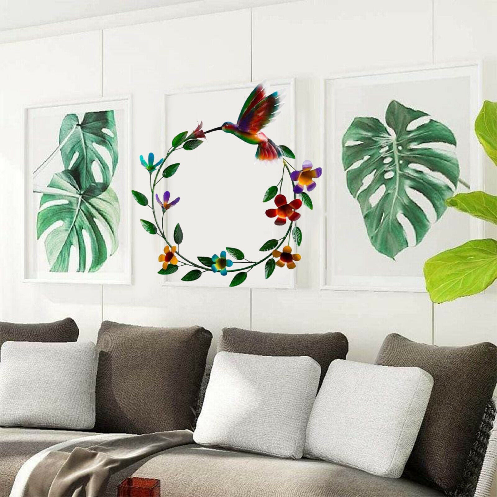 Hummingbird Art Wreath Decor for Door Window Wall Hanging Home Wedding