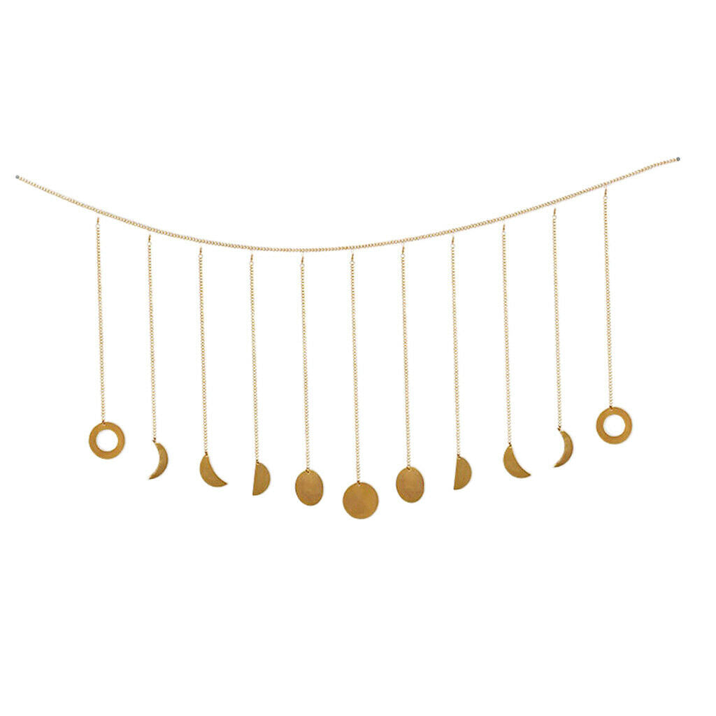 Wall Hanging Lunar Moon Phase Pendant Wall Art Chain for Bedroom Kids Room