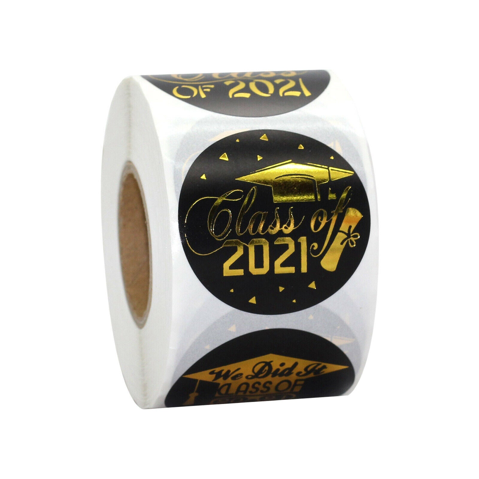 500 x 38mm Roll Graduation Stickers Academic Hat Labels