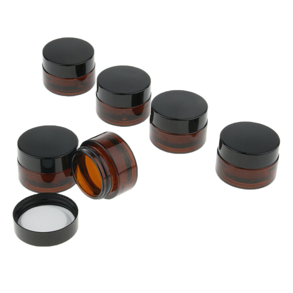 Empty Cosmetic Containers Glass Jars Amber Glass Vials for Lotion 15g