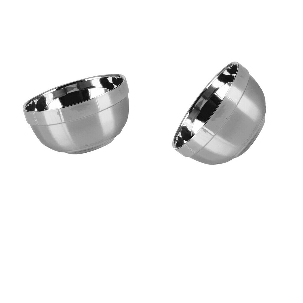 2Pcs Stainless Steel Bowl Set Double-walled Insulated Metal Snack Bowls