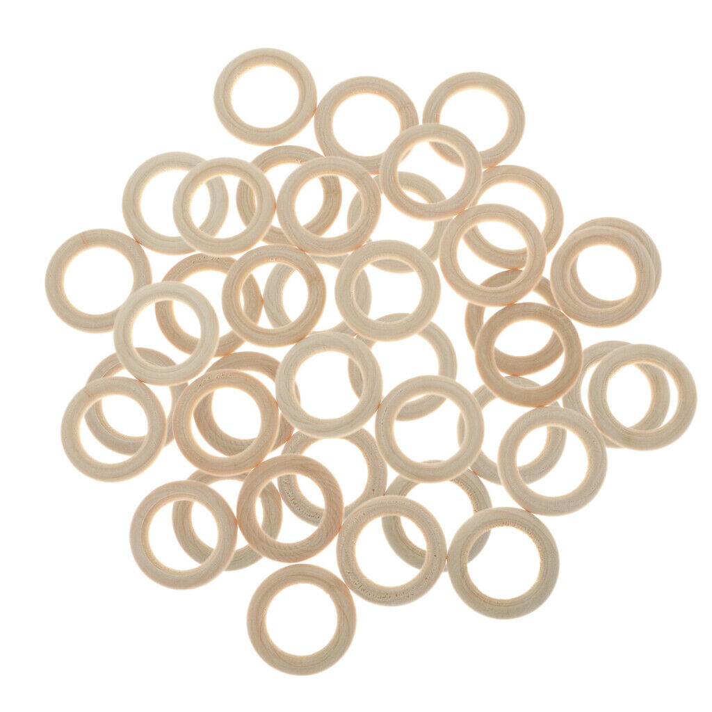50x 35mm Natural Wood Loop Wooden Rings Bracelet DIY Jewelry Craft Bead
