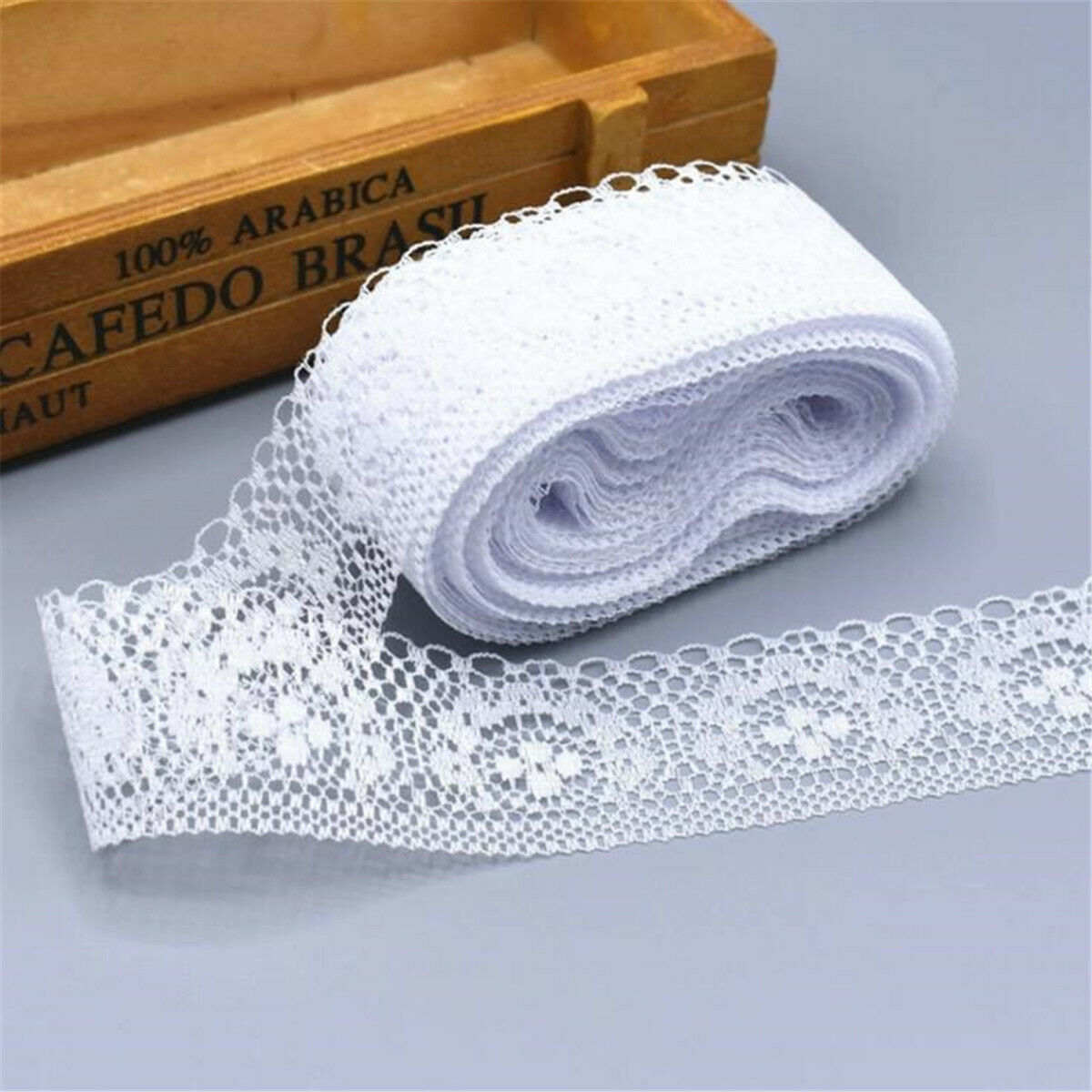 4 Rolls 40 Yards Lace Ribbon 40MM Lace Trim DIY Embroidered For Sewing Decor
