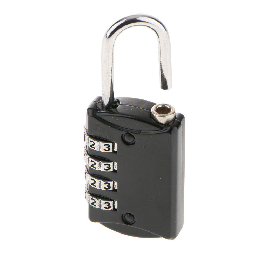 MagiDeal 4 Digit Combination Lock Luggage Resettable Code Padlock 16H Black