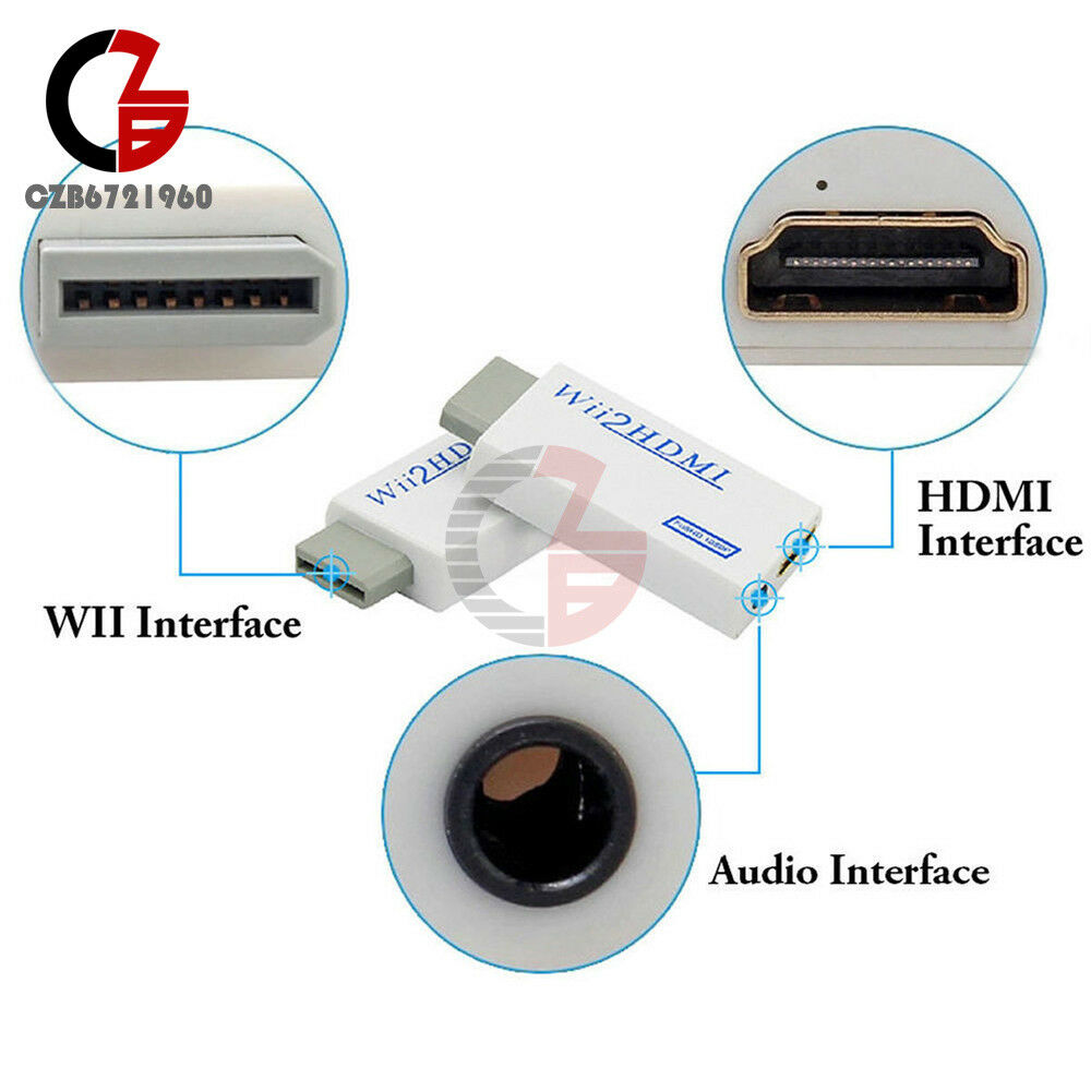 New Wii to HDMI Wii2HDMI 720p/1080P Upscaling Converter Adaptor +3.5MM